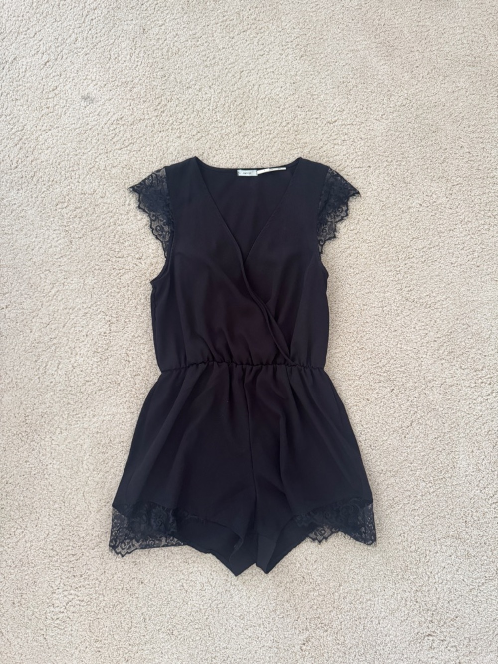UO Kimchi Blue Black Lace Trim Romper